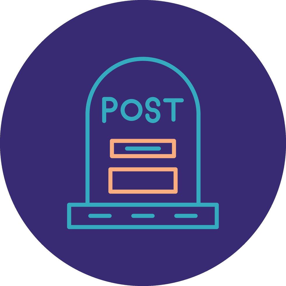 Post Line Two Color Circle Icon vector