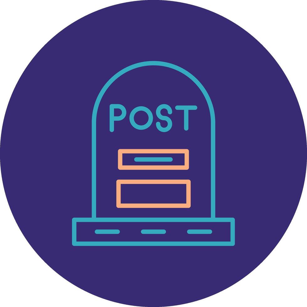 Post Line Two Color Circle Icon vector