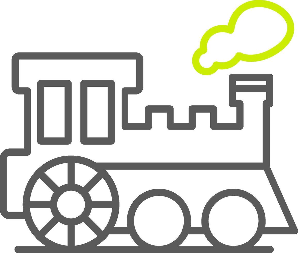 Steam Train Line Two Color Icon vector