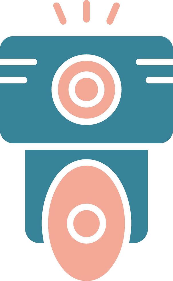 Camera Flash Glyph Two Color Icon vector