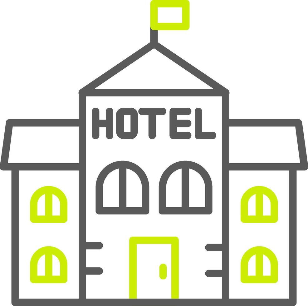 Hotel Line Two Color Icon vector