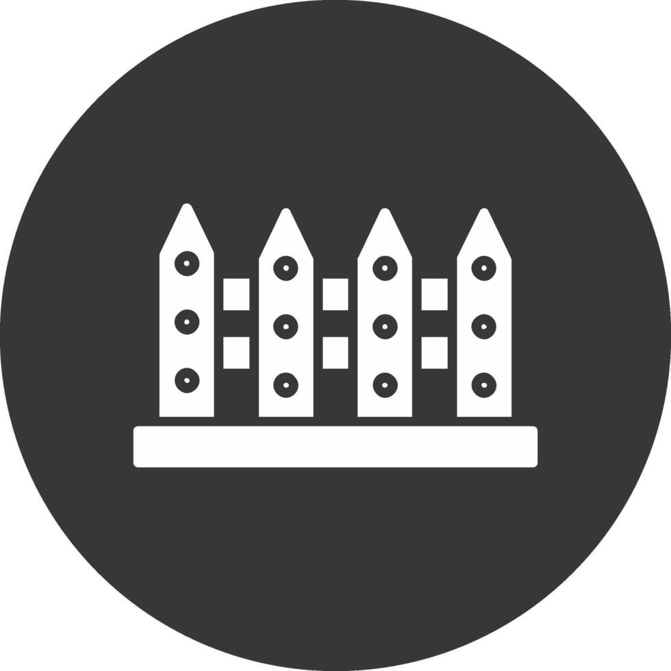 Fence Glyph Inverted Icon vector
