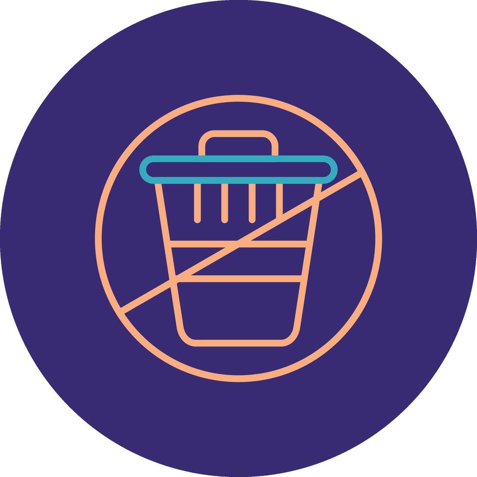 Zero Waste Line Two Color Circle Icon vector