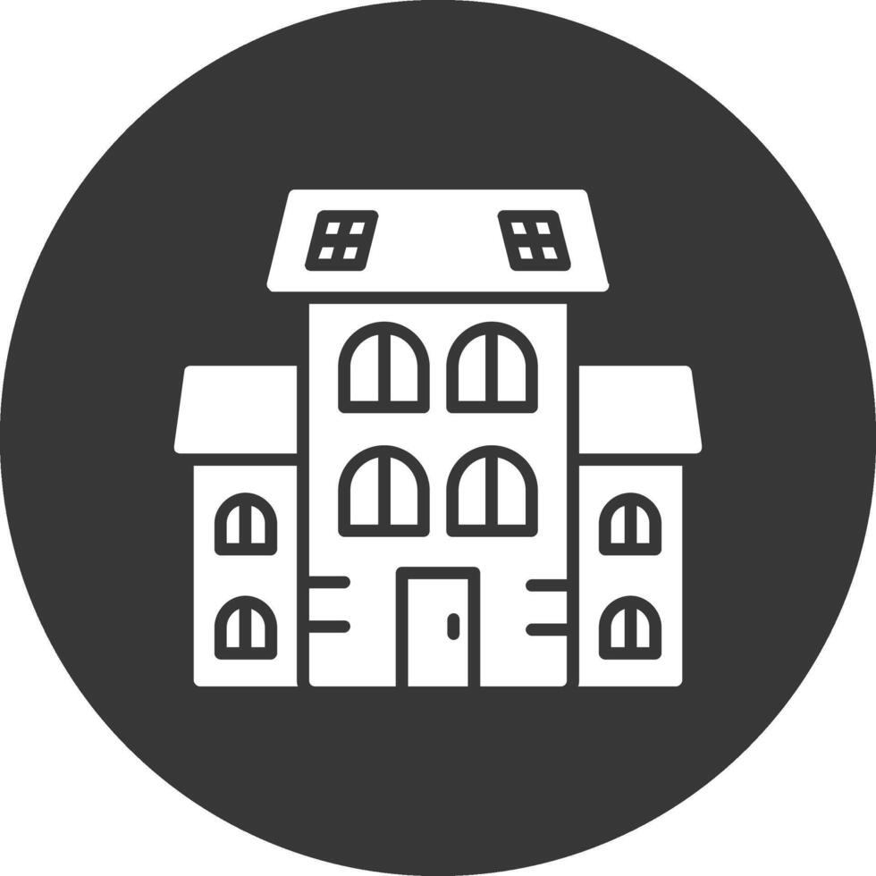 Building Glyph Inverted Icon vector