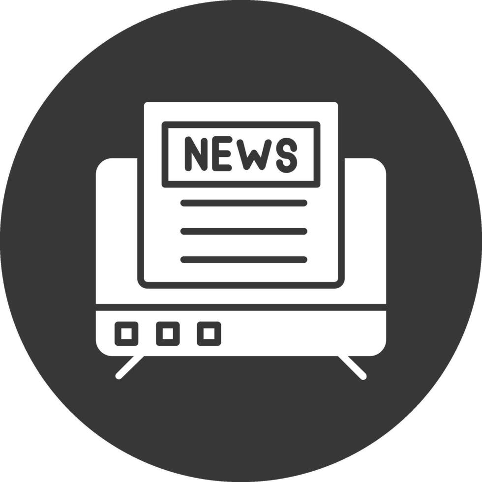 News Glyph Inverted Icon vector
