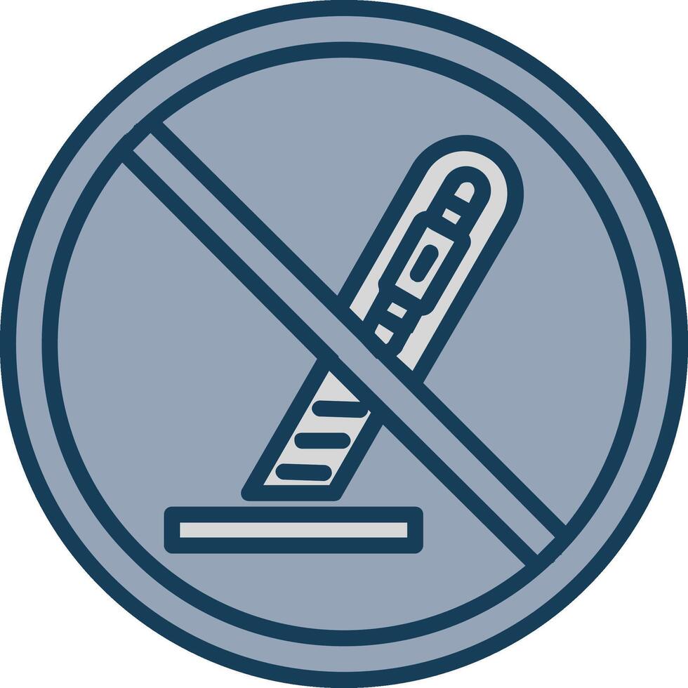 Prohibited Sign Line Filled Grey Icon vector