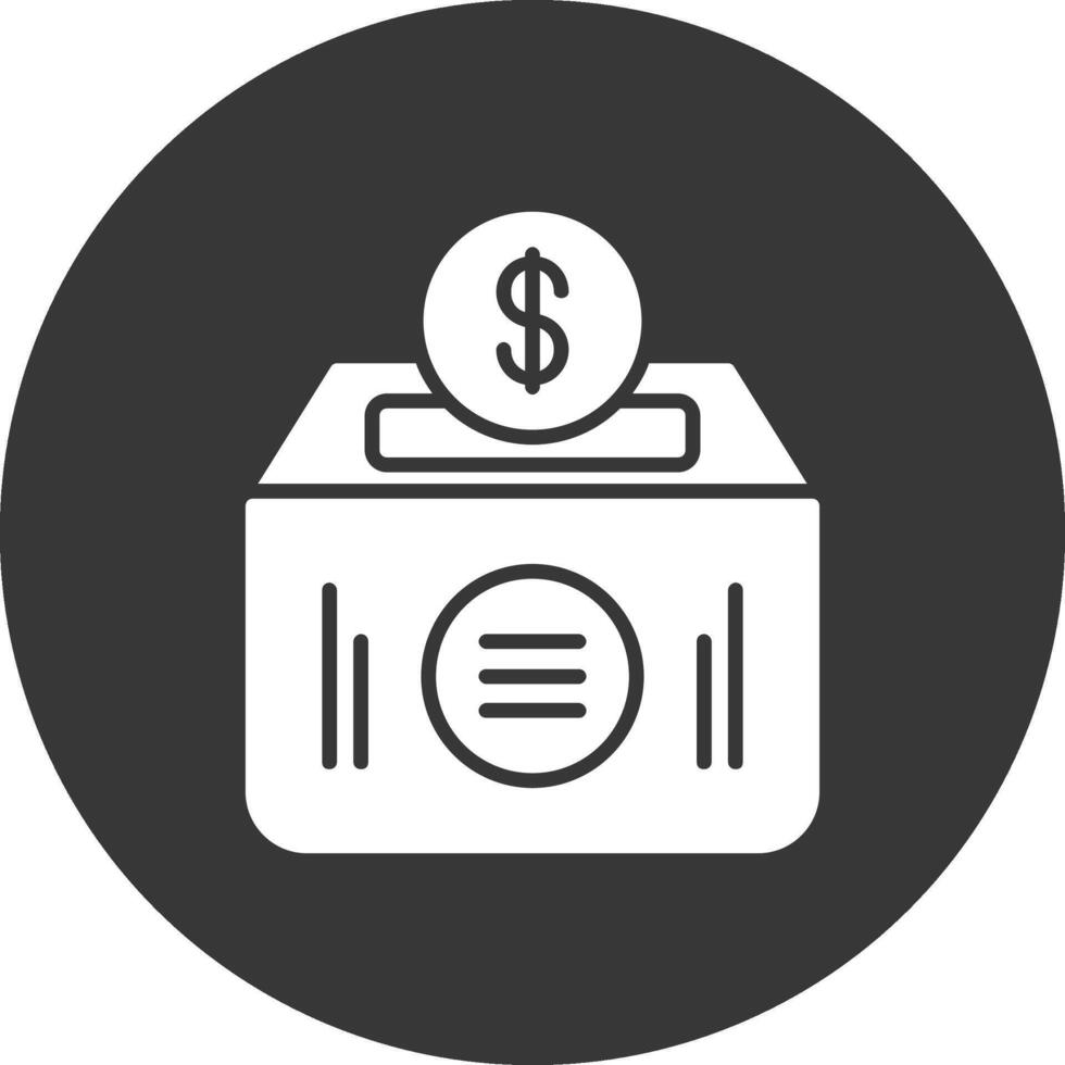 Deposit Glyph Inverted Icon vector