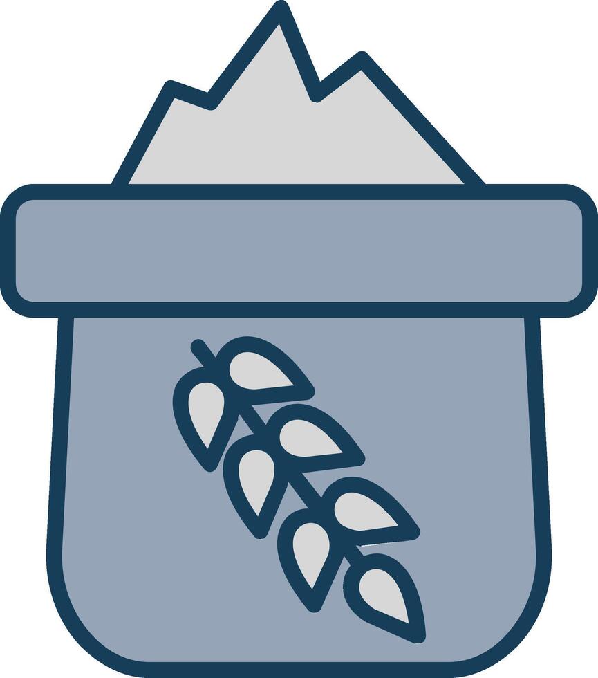 Flour Line Filled Grey Icon vector