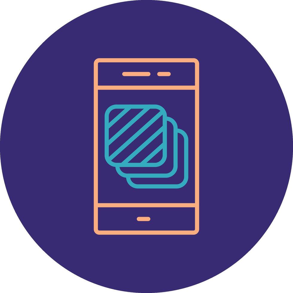 Layers Line Two Color Circle Icon vector