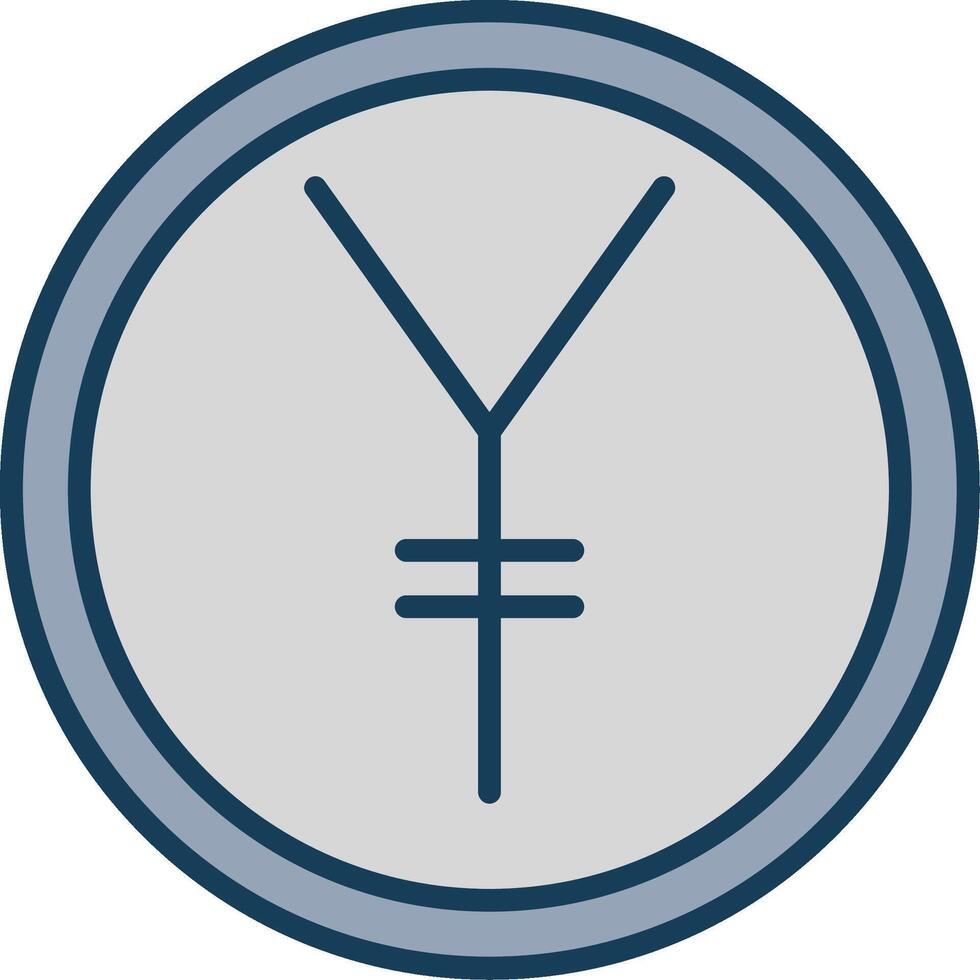 Yen Line Filled Grey Icon vector