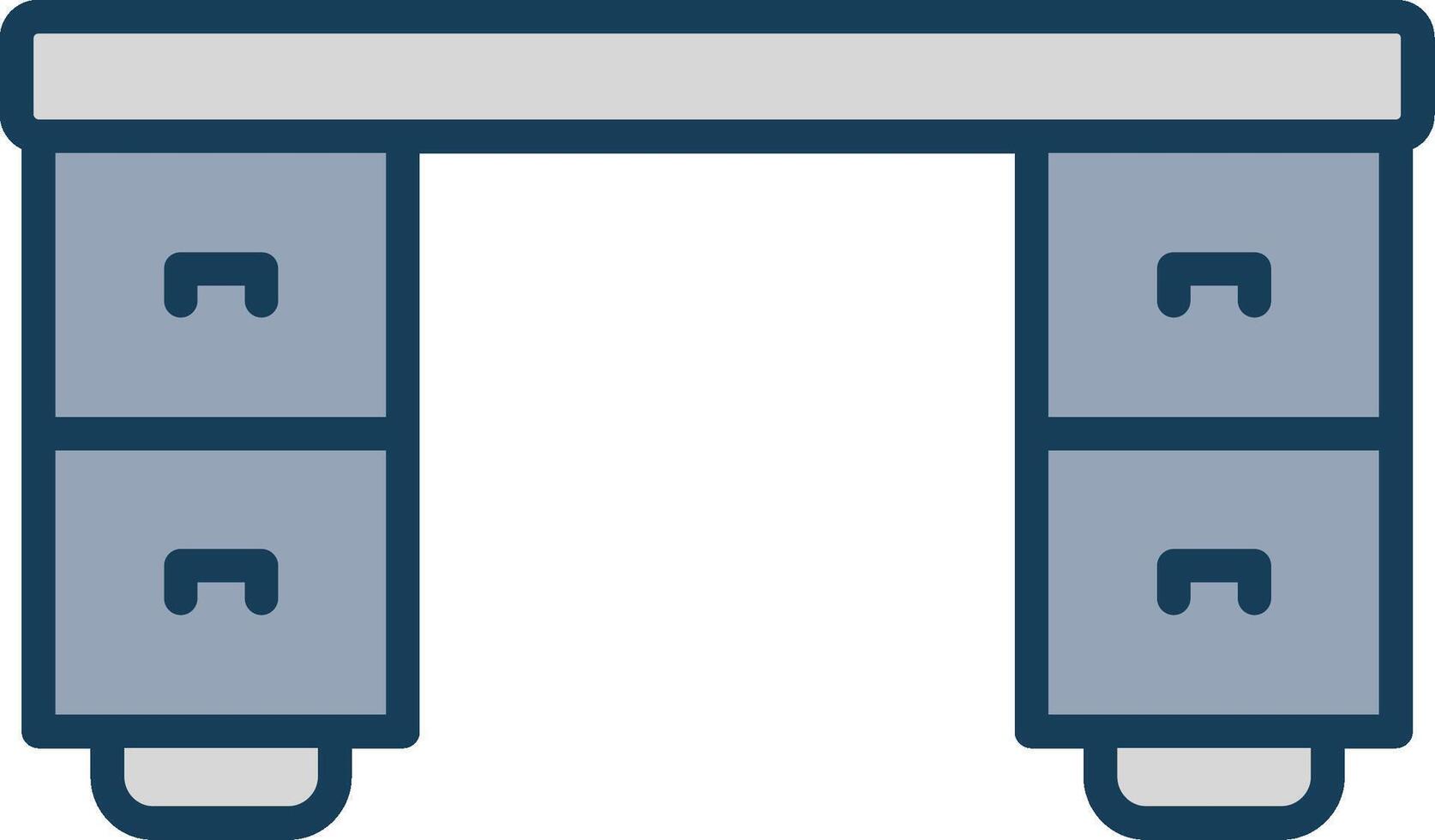 Desk Line Filled Grey Icon vector