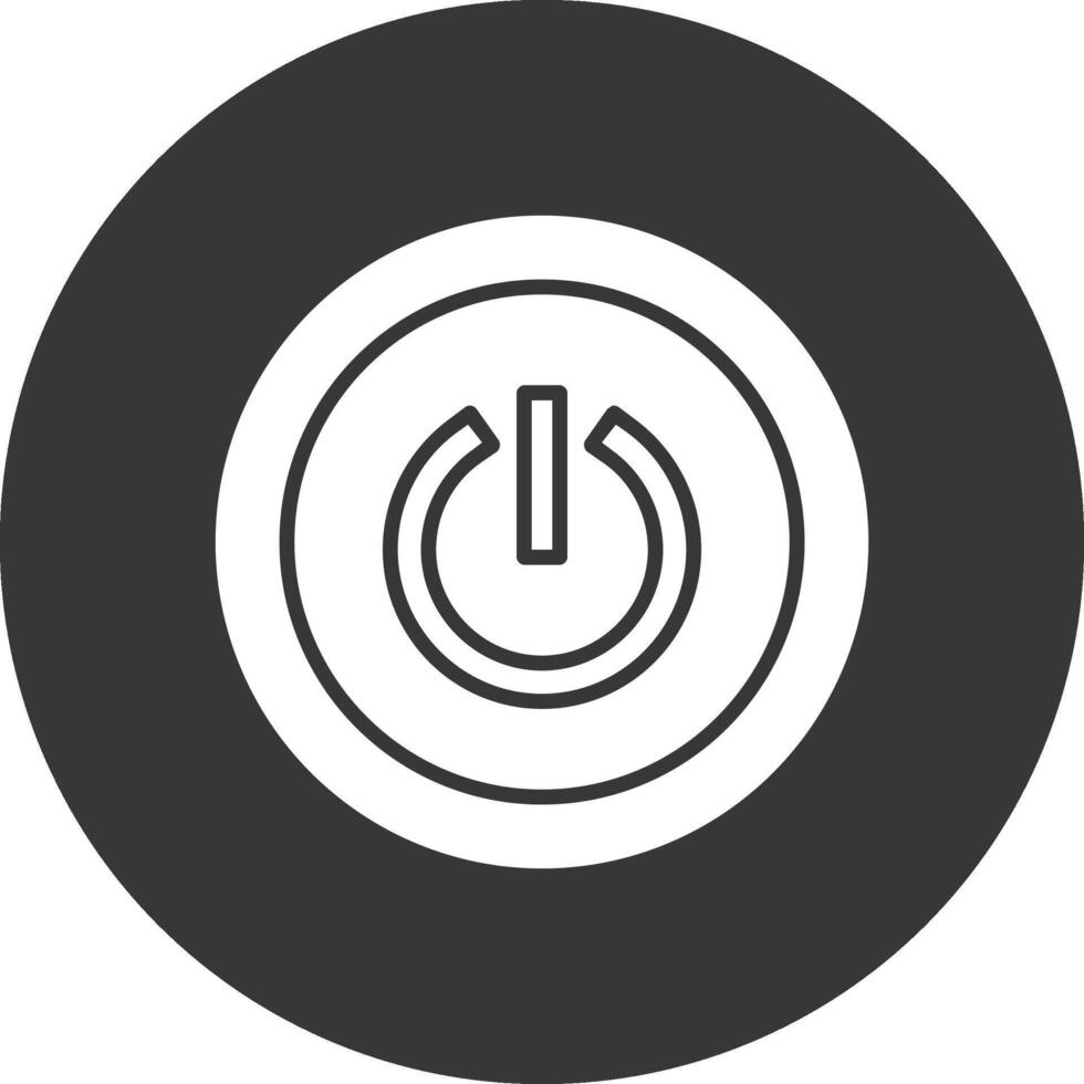 Power Button Glyph Inverted Icon vector