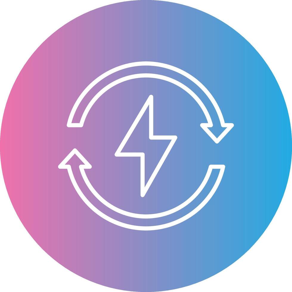 Recycle Line Gradient Circle Icon vector