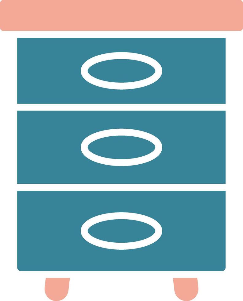 Filling Cabinet Glyph Two Color Icon vector