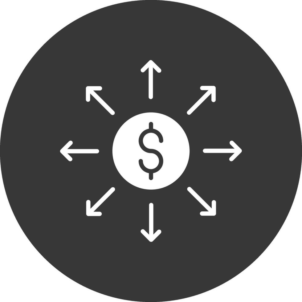 Dollar Network Glyph Inverted Icon vector