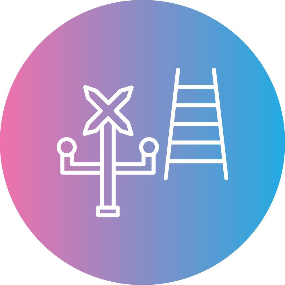Railroad Crossing Line Gradient Circle Icon vector