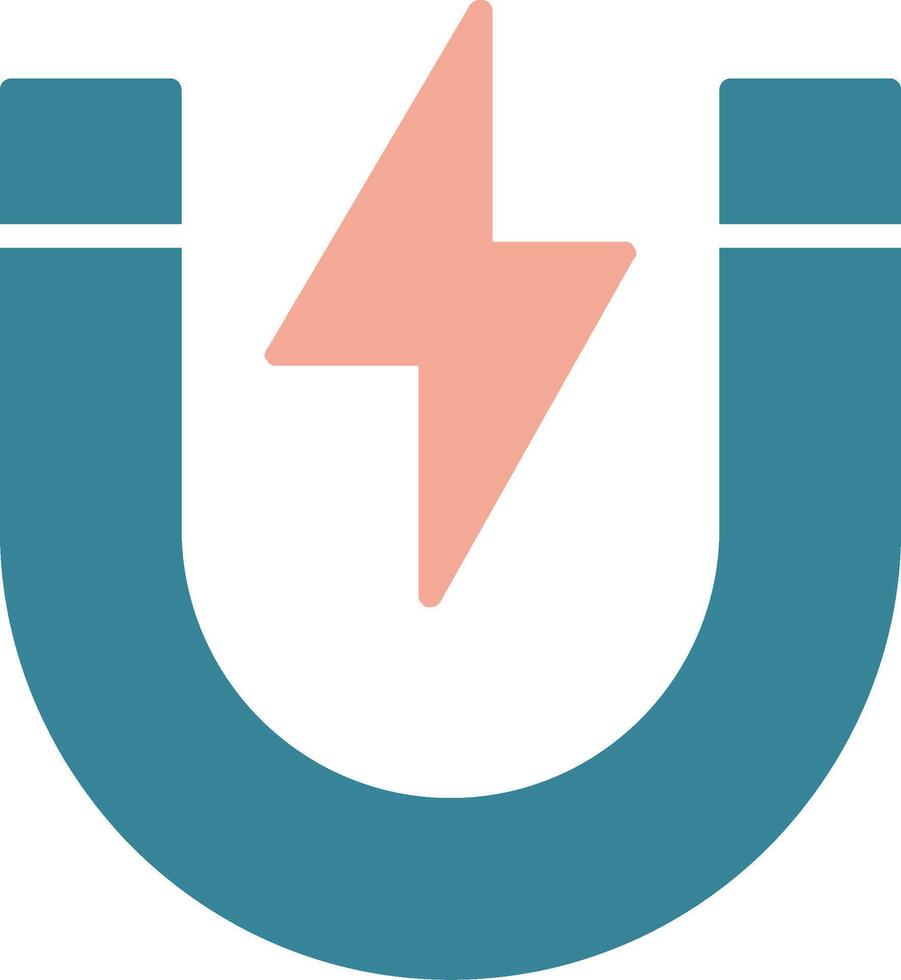Magnet Glyph Two Color Icon vector