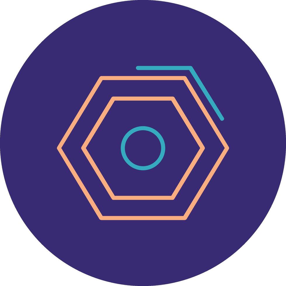 Nut Line Two Color Circle Icon vector