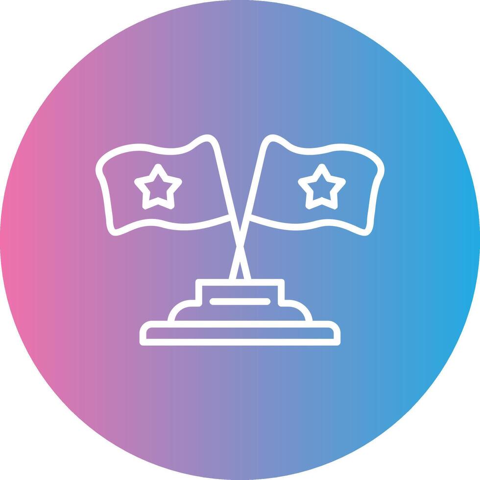 Flags Line Gradient Circle Icon vector