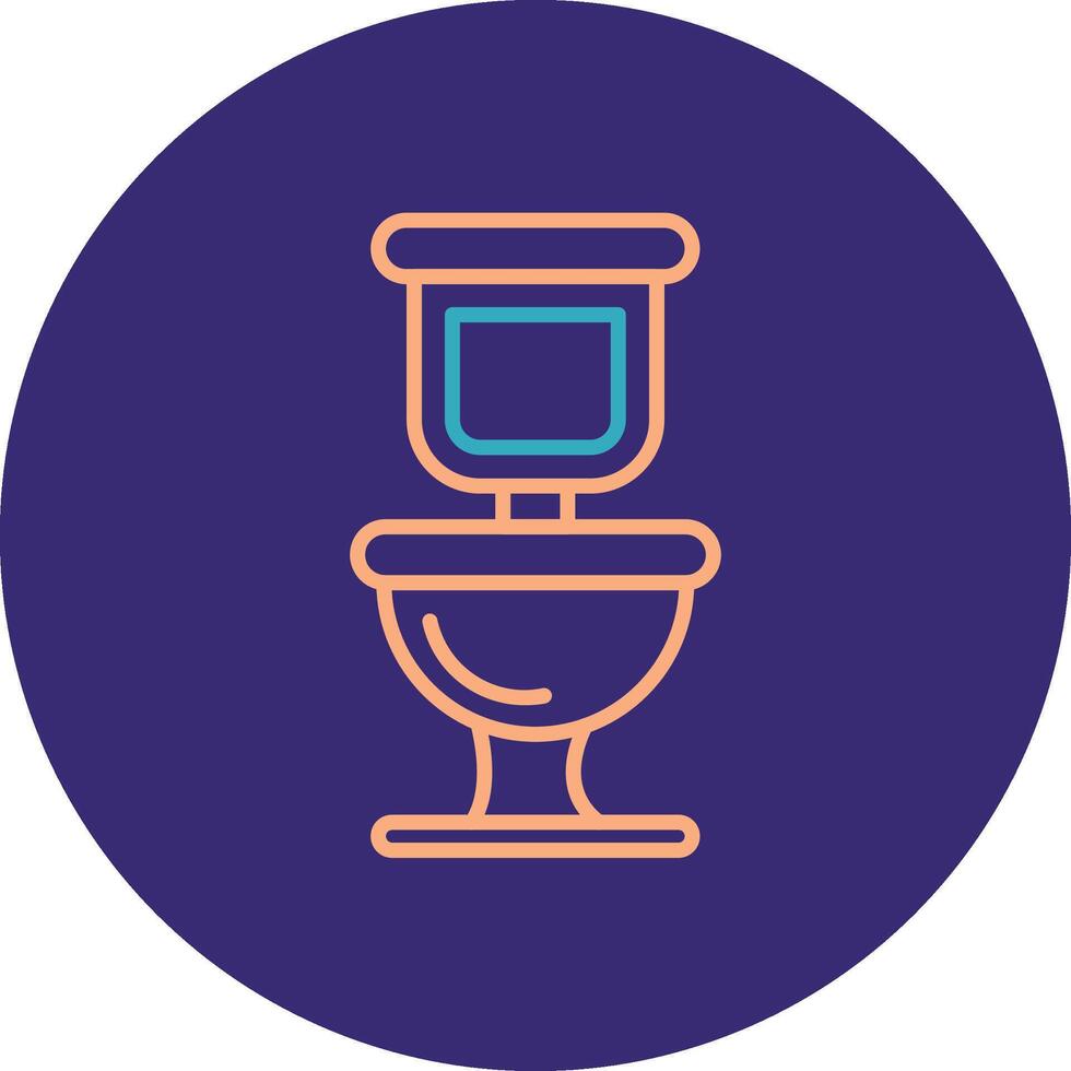 Toilet Line Two Color Circle Icon vector