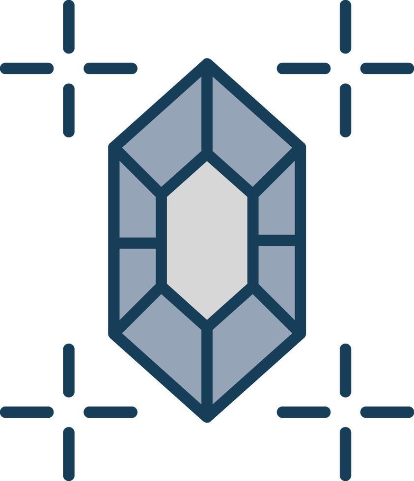 Gem Line Filled Grey Icon vector
