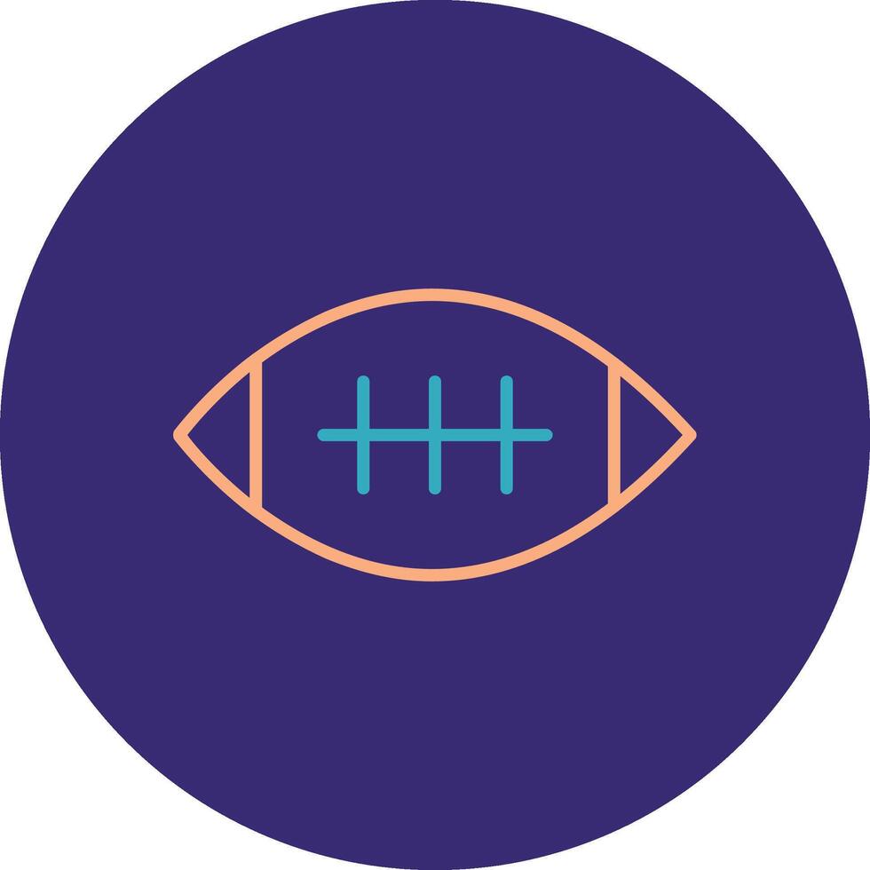 Football Line Two Color Circle Icon vector