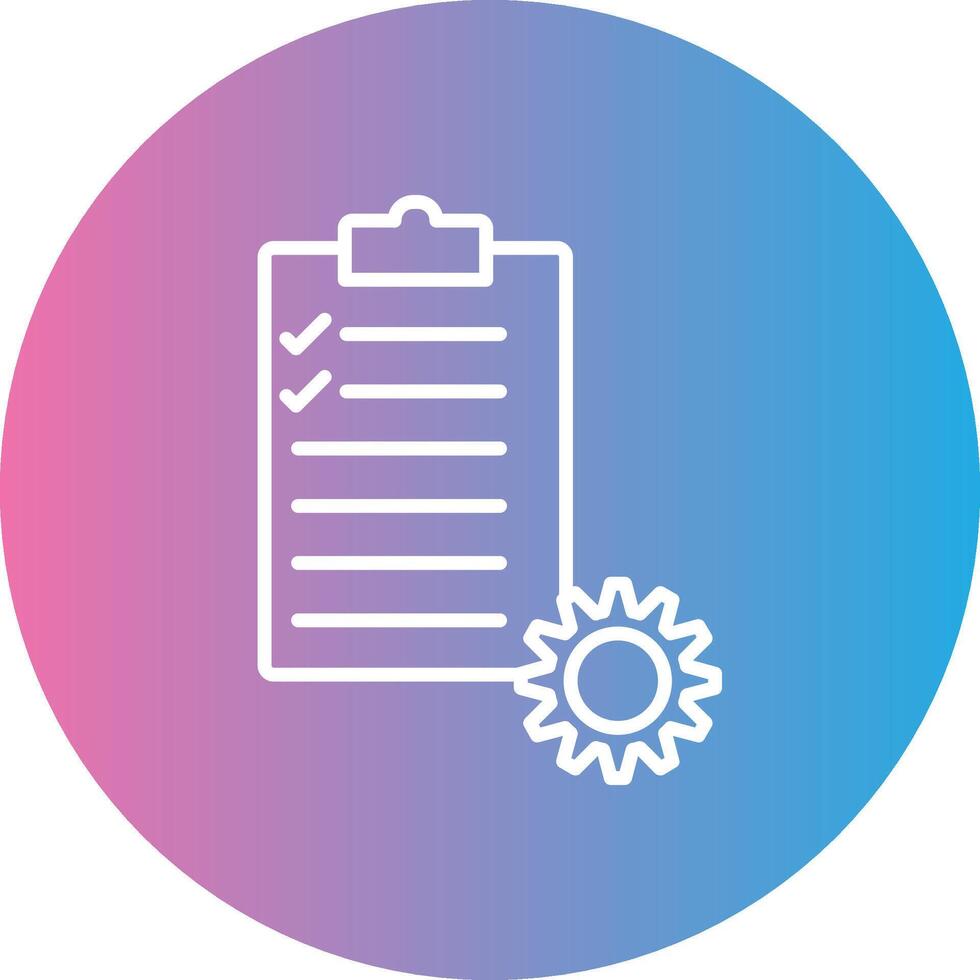 Project Management Line Gradient Circle Icon vector