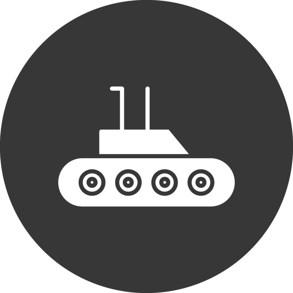 Submarine Glyph Inverted Icon vector