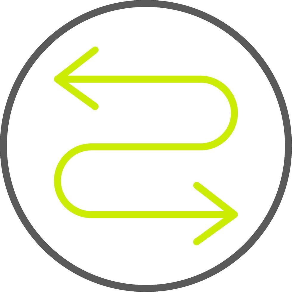 Zigzag Arrow Line Two Color Icon vector