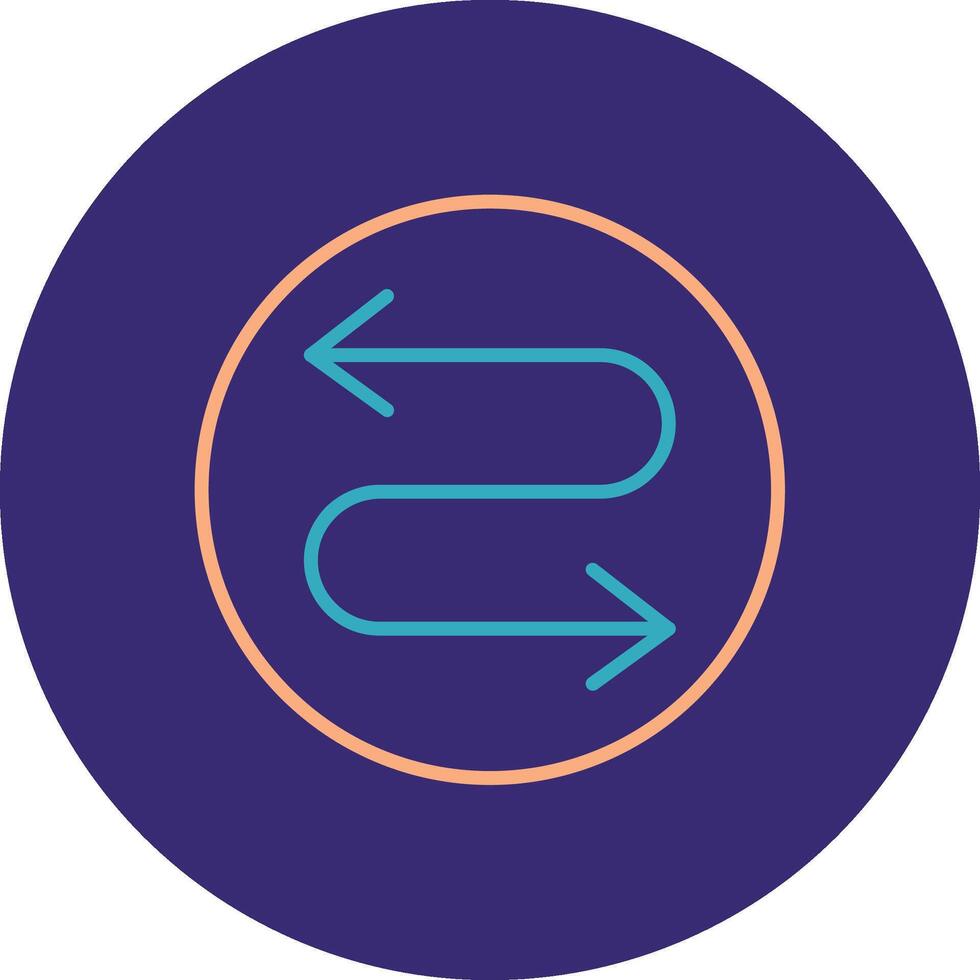 Zigzag Arrow Line Two Color Circle Icon vector