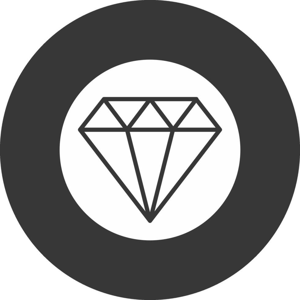 icono de glifo de diamante invertido vector