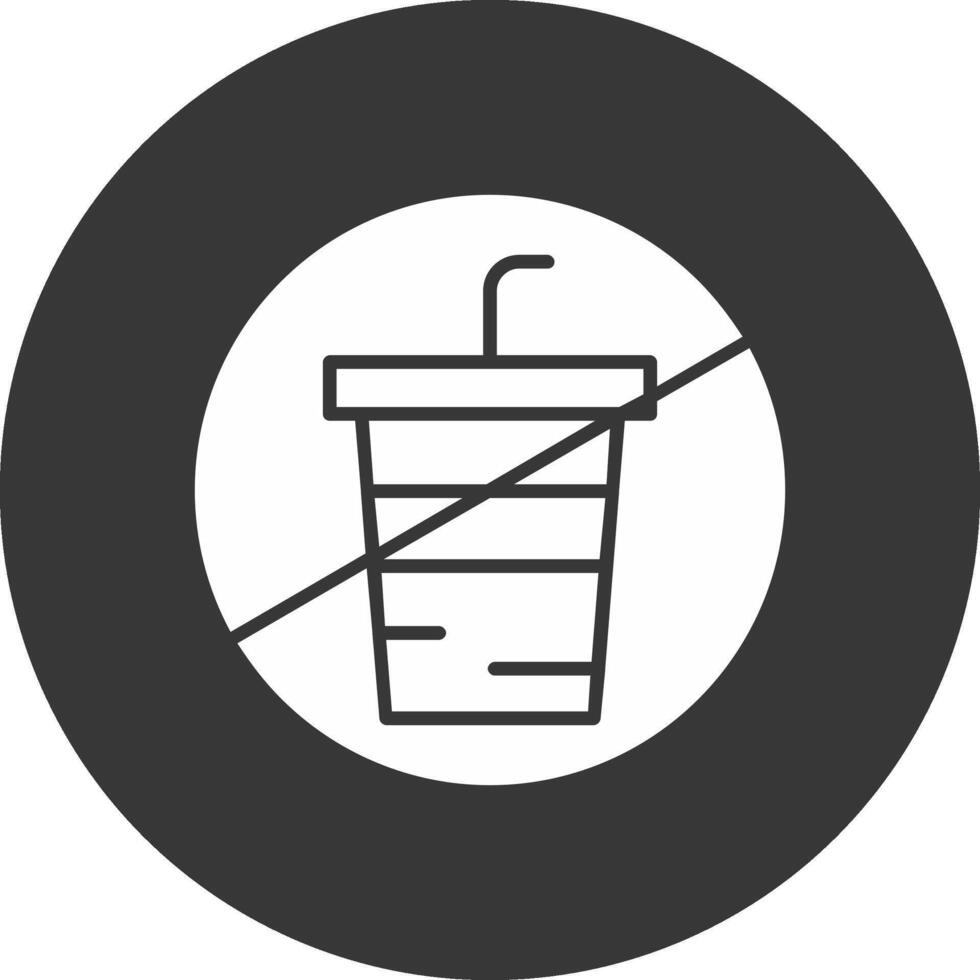No Drink Glyph Inverted Icon vector