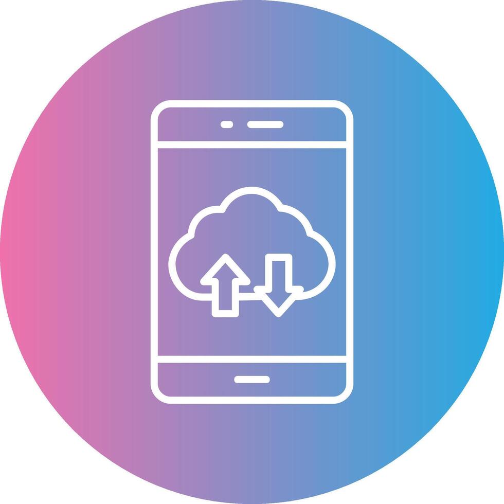 Smartphone Line Gradient Circle Icon vector