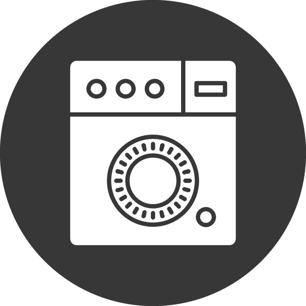 Washing Machine Glyph Inverted Icon vector