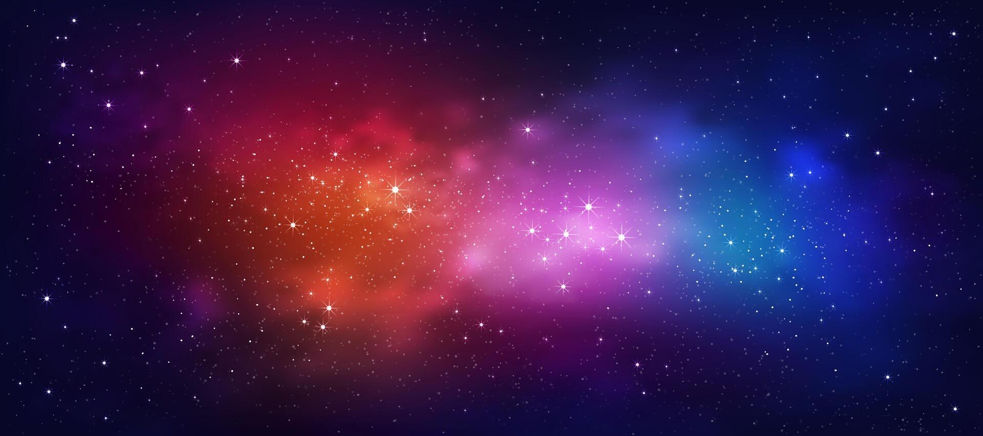 Sky Galaxy,Cloud,Stardust in Deep Universe Nebula and Stars at Night Background, Starry,Purple, Dark Blue Sky,Beautiful Nature Star field with Milky Way,Horizon banner colorful cosmos vector