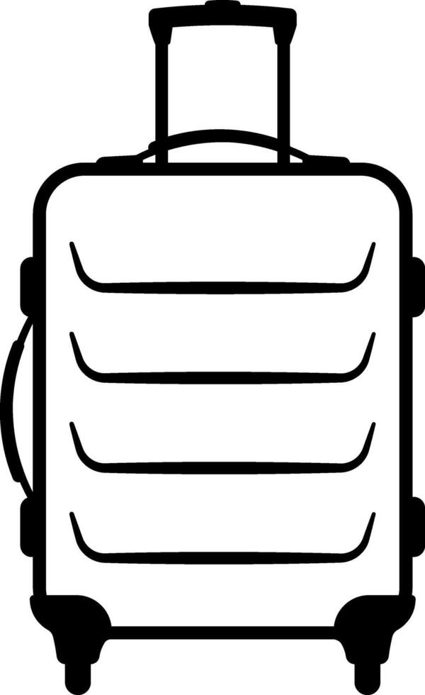 black illustration of a suitcase without background vector