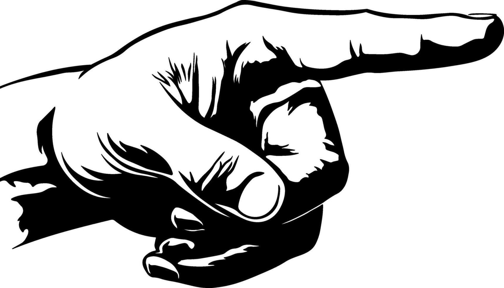 index finger of hand shows direction without background vector