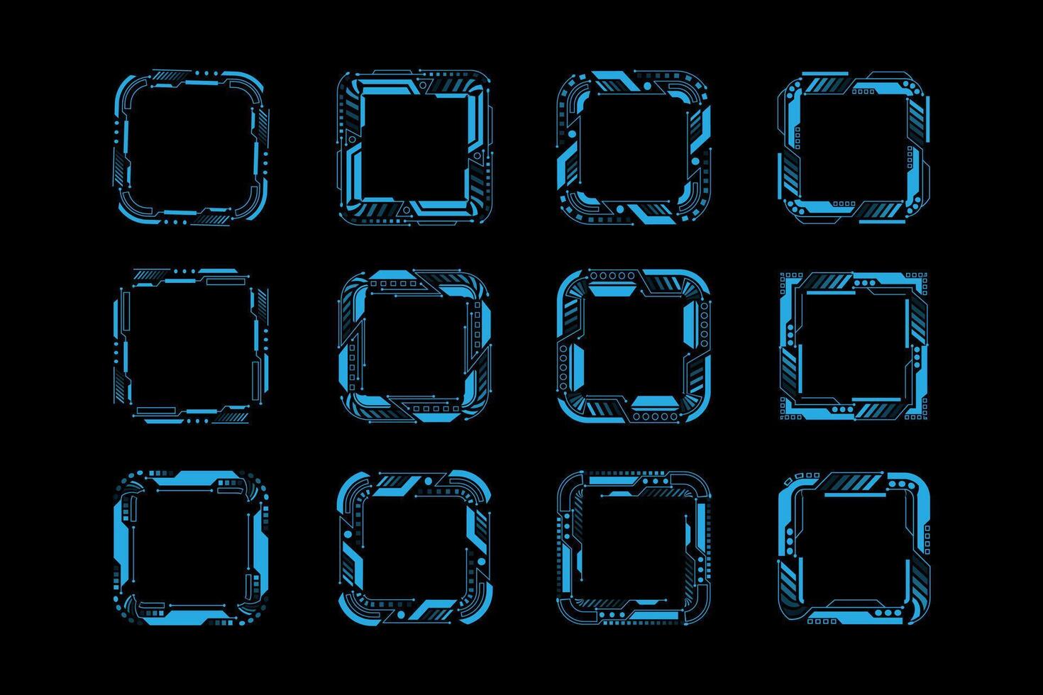 Futuristic user interface hud elements vector