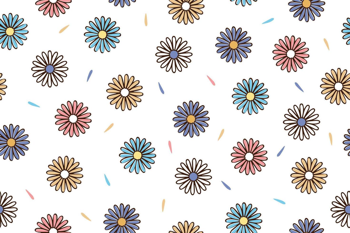 Garden flower, plants, botanical, seamless design for fashion, fabric, wallpaper and all prints. Small bright flowers. illustration. illustration vector
