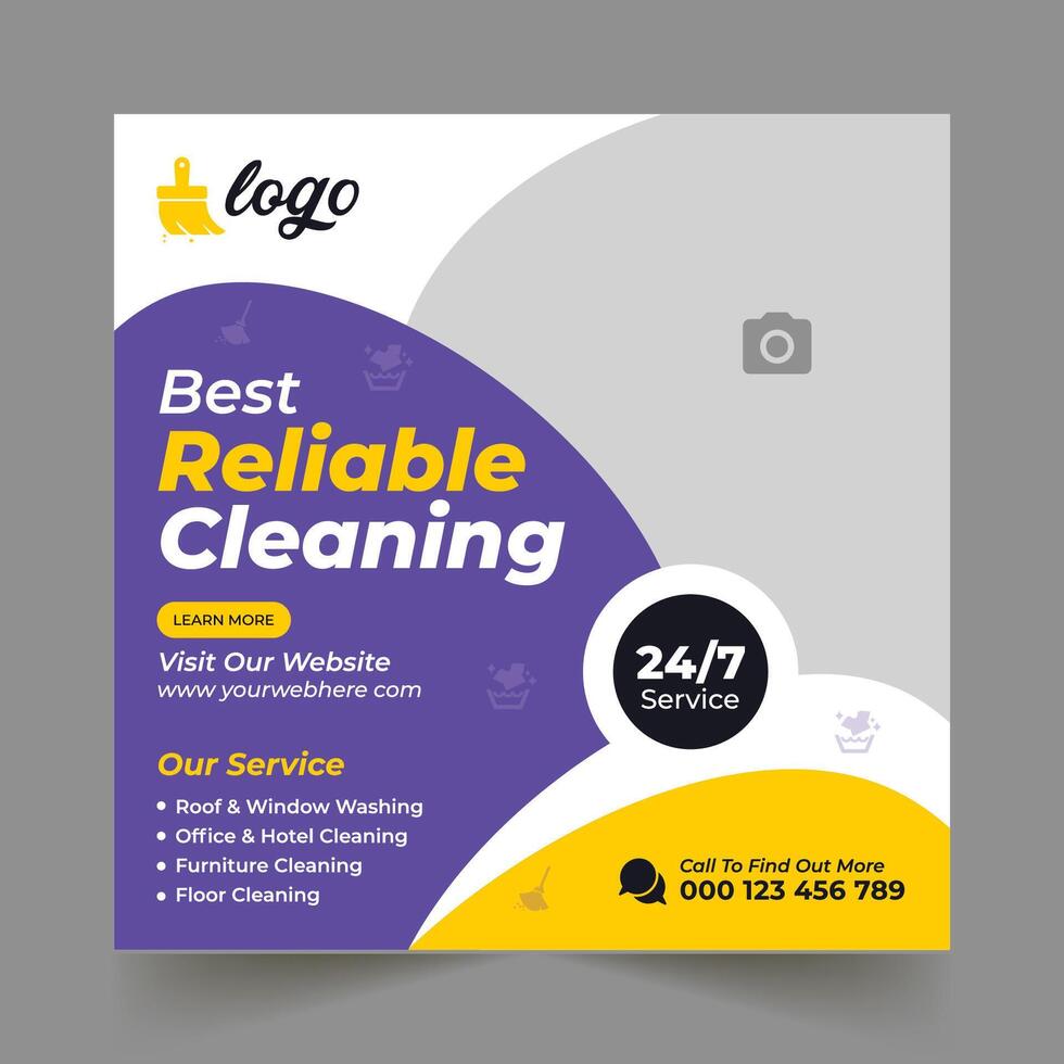 Cleaning service business promotion social media post banner vector