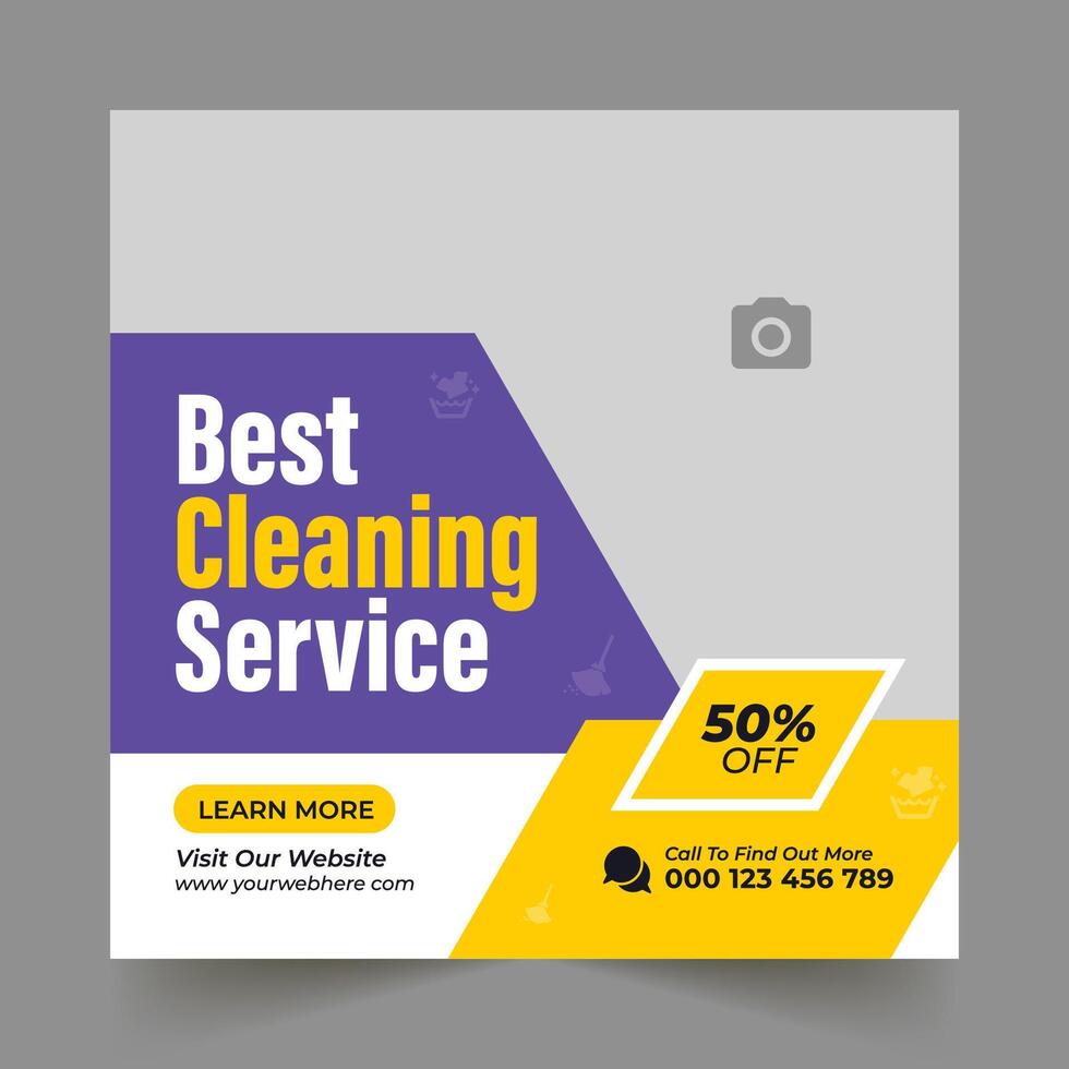 Cleaning service business promotion social media post banner vector