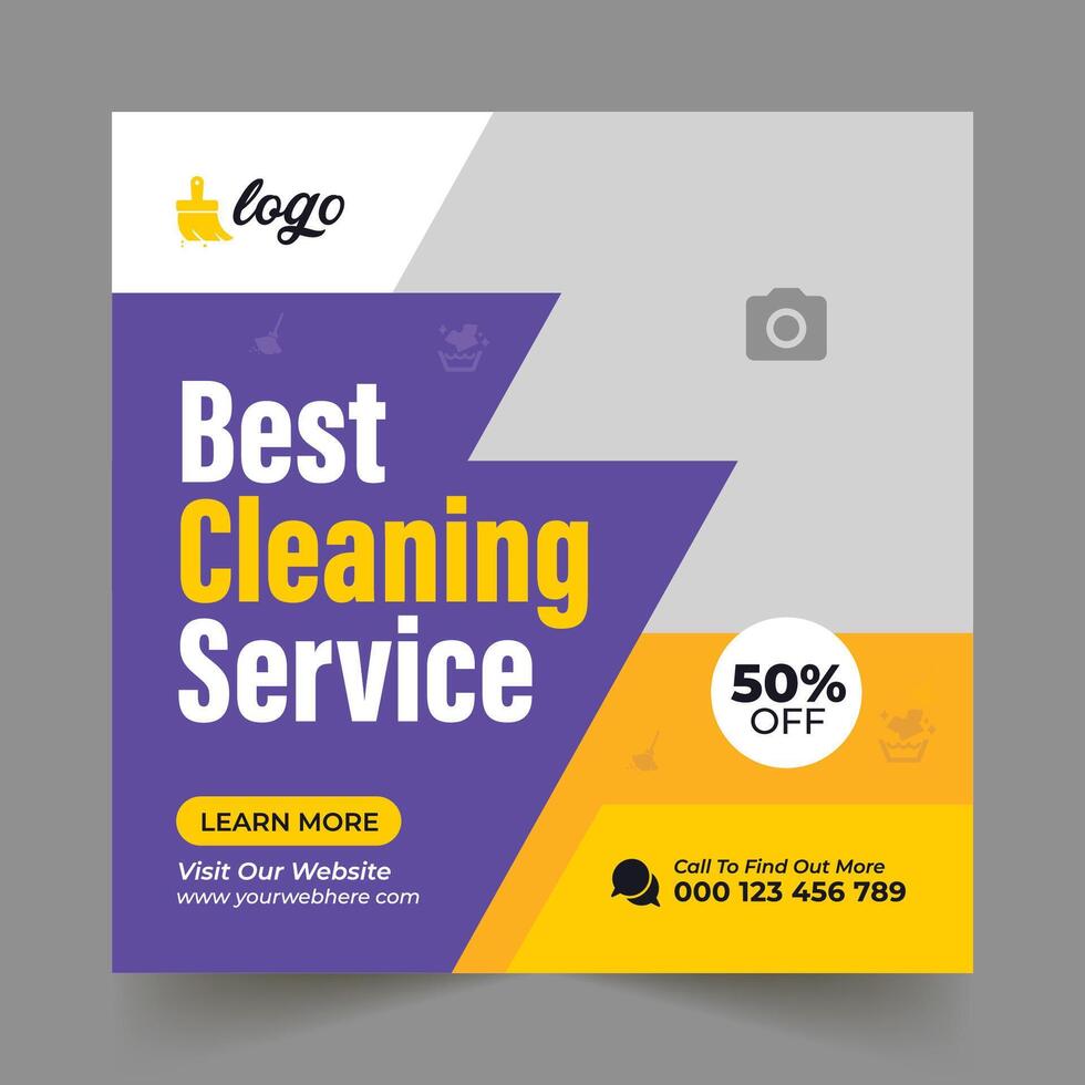 Cleaning service business promotion social media post banner vector