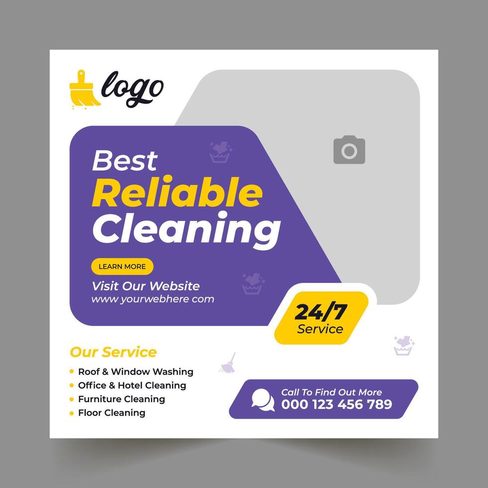 Cleaning service business promotion social media post banner vector