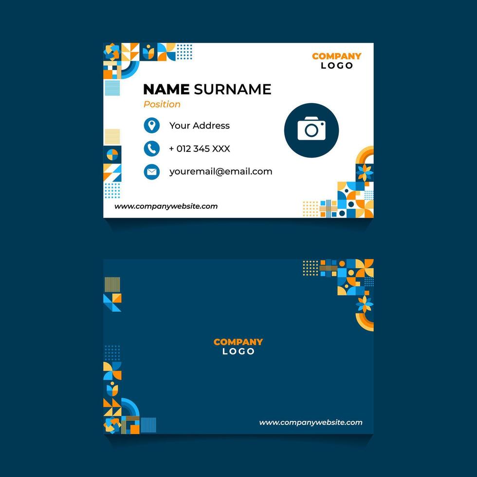 Abstract Geometric Name Card Design for Business or Company vector