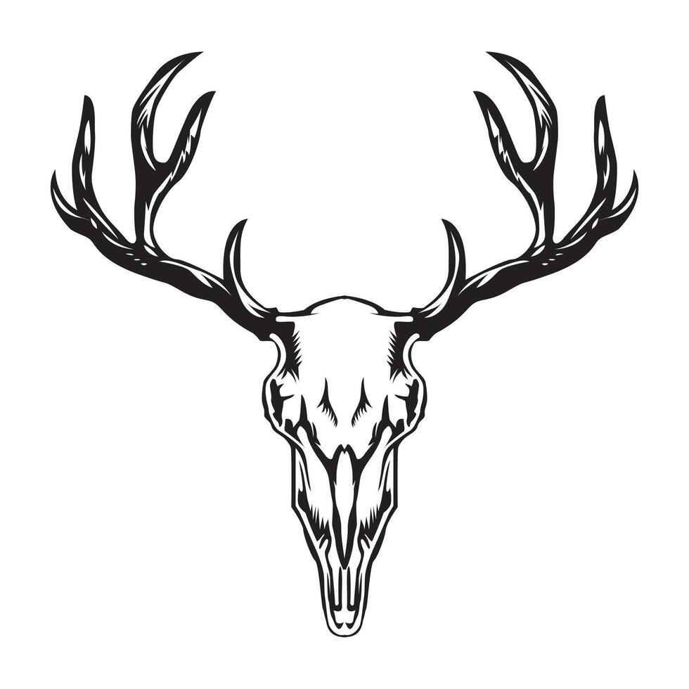 deer hutting art black and white design vector