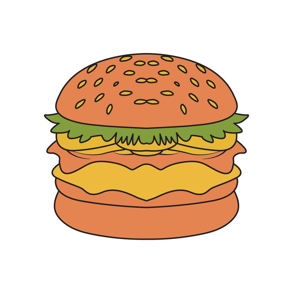burger character design vector