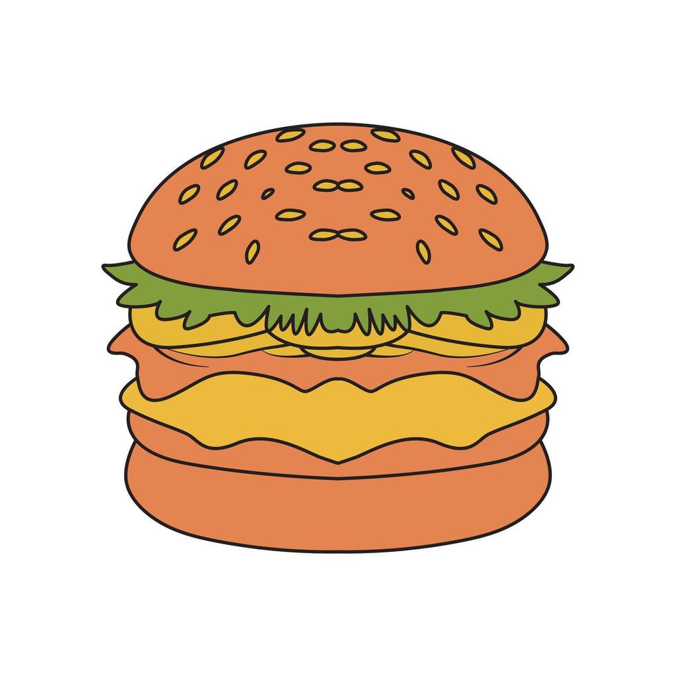 hamburguesa personaje diseño vector