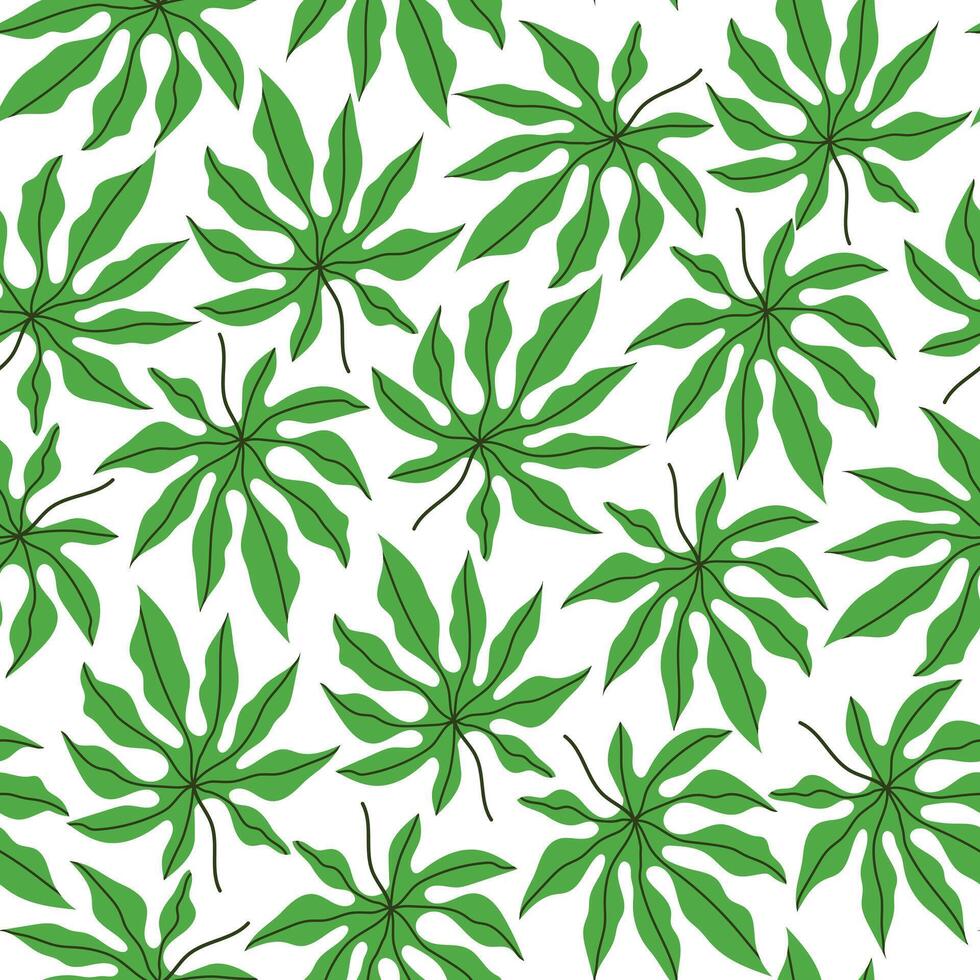 Seamless pattern of tropical leaves. Floral pattern, tropical plant line arts. Design for paper, covers, fabrics, home decoration and other users. vector