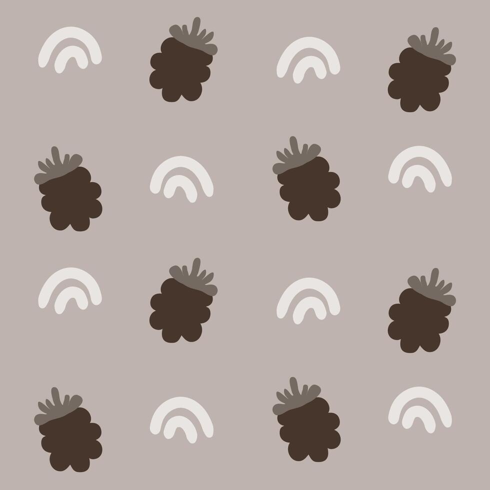 Boho pattern with neutral color. Nature motives, raspberry and rainbow nursery pattern suitable for kids fabric pattern vector
