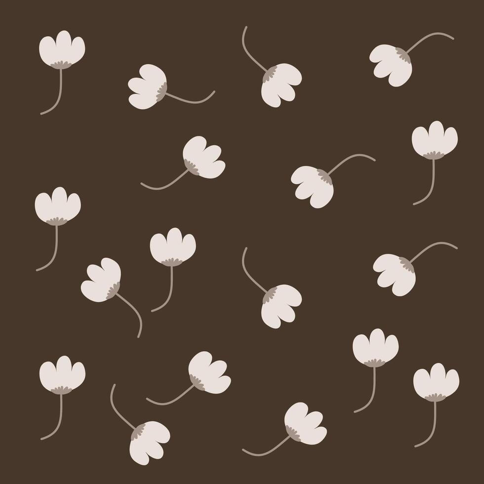 Boho pattern with neutral color. Nature motives, flowers, nursery pattern suitable for kids fabric pattern vector